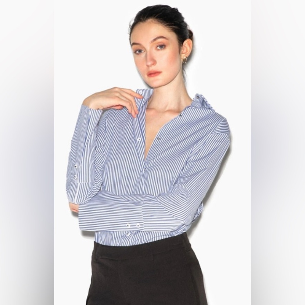 Misha Nonoo Pinstripe Husband Shirt